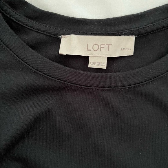 Loft Petite Knit Ruffle Sleeve Tank Swing Dress in Black, Size XXSP - Picture 8 of 10